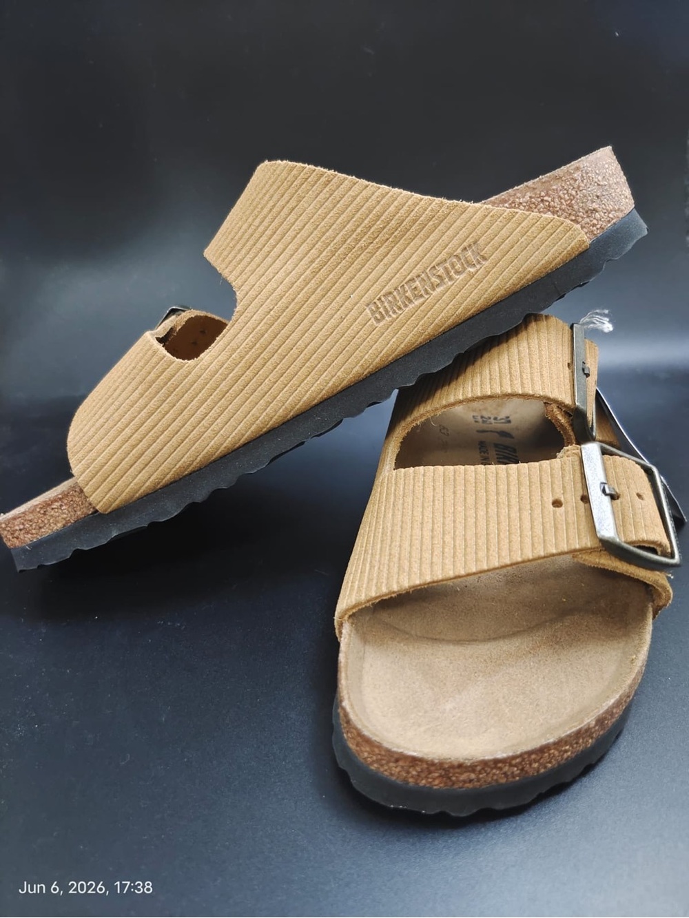 NWOB birkenstock sandals women EU 37 USA  6 Arizona Corduroy Cork Brown - Picture 2 of 6